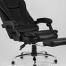 Компьютерное кресло TopChairs President офисное черное в обивке из экокожи, механизм качания и регулировки по высоте
