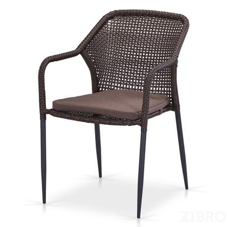 Плетеный стул Y35B-W2390 Brown с подушкой 