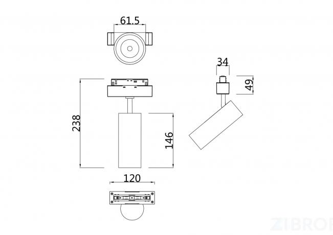 Трековый светильник Technical TR019-2-15W4K-W 