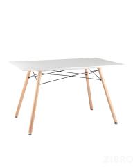 Стол Eames DSW Rectangle белый, каркас дерево и сталь, столешница МДФ