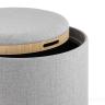 Пуф-столик Хюгге L рогожка серый 
