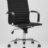 Компьютерное кресло TopChairs City S офисное черное в обивке из экокожи, механизм регулирования по высоте и качания