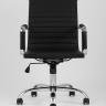 Компьютерное кресло TopChairs City S офисное черное в обивке из экокожи, механизм регулирования по высоте и качания