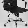 Компьютерное кресло TopChairs City S офисное черное в обивке из экокожи, механизм регулирования по высоте и качания