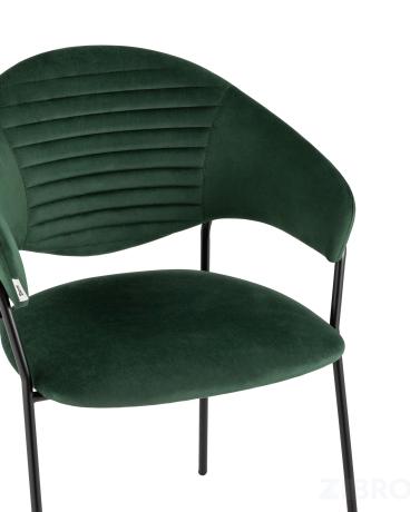 Стул Алексис велюр зелёный ножки металл черные 