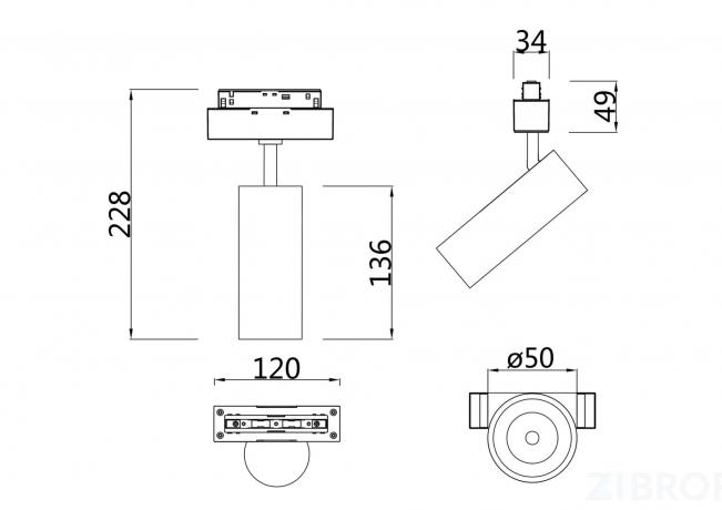 Трековый светильник Technical TR019-2-10W4K-W 