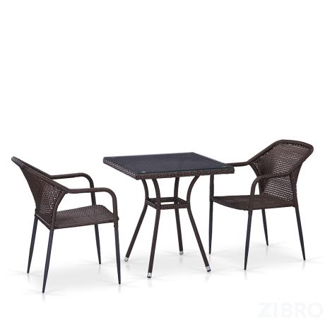Комплект плетеной мебели T282BNT/Y35-W2390 Brown 2Pcs 