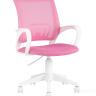 Кресло компьютерное офисное TopChairs ST-BASIC-W розовый крестовина пластик белый 